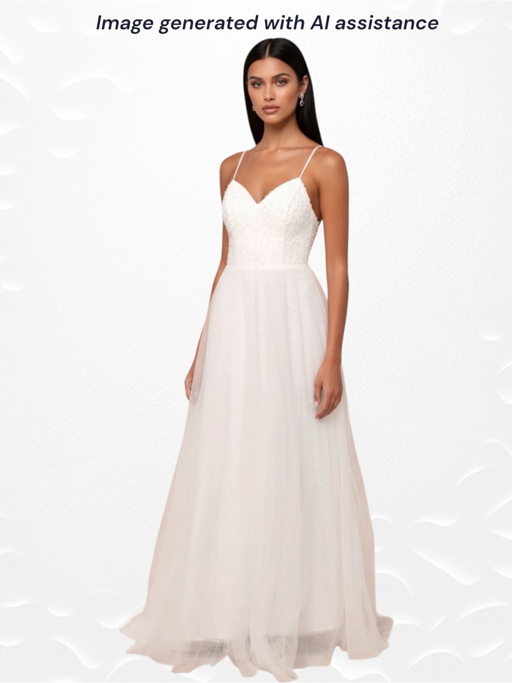 NWT Lulus XL white lace pearl beaded bodice wedding dress - Picture 12 of 15